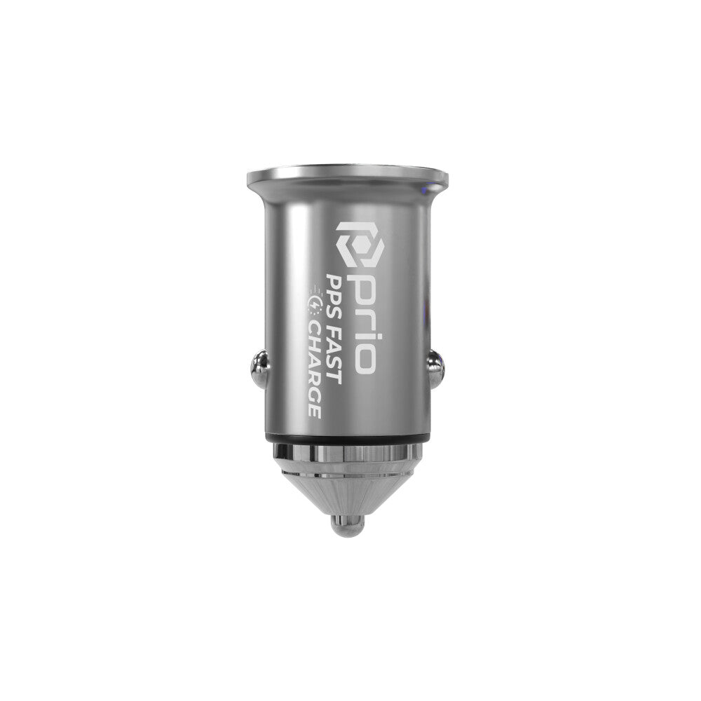 prio KFZ-Schnellladegerät 45W PD PPS (USB C) + 45W (USB A) silber