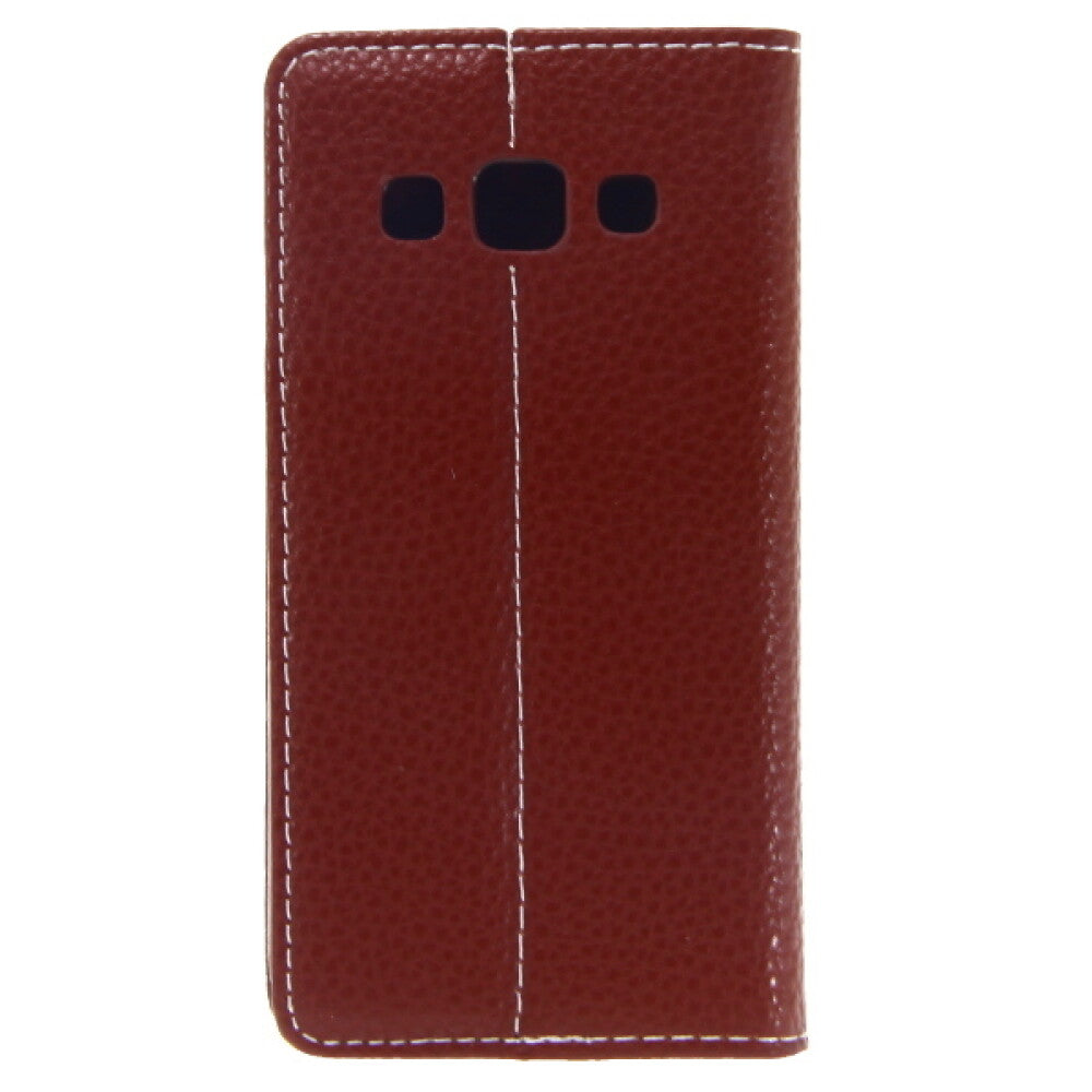 Book Case Handyhülle für Galaxy A3 Braun Schutz Tasche