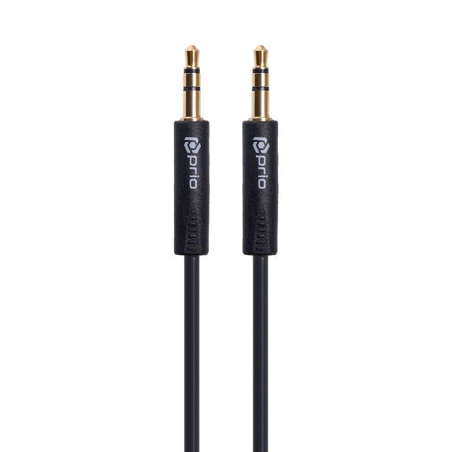 prio High-End 3.5mm auf 3.5mm AUX Audiokabel / Klinkenkabel - 1,2 m Schwarz