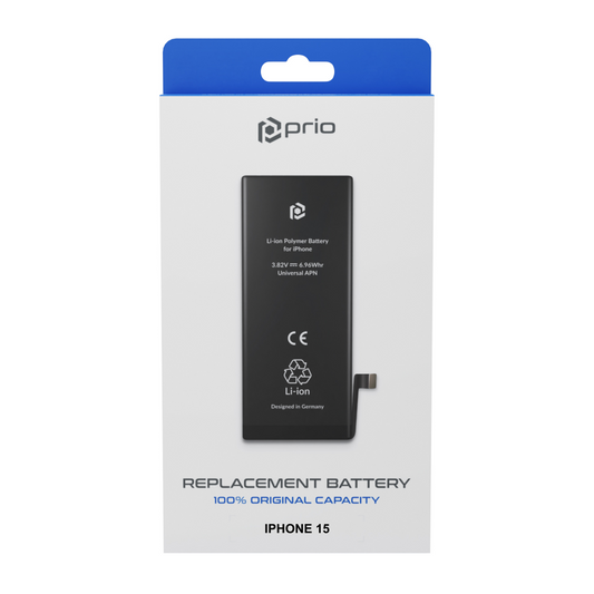 prio Akkuzelle für iPhone 15 (ohne Flex-Kabel)