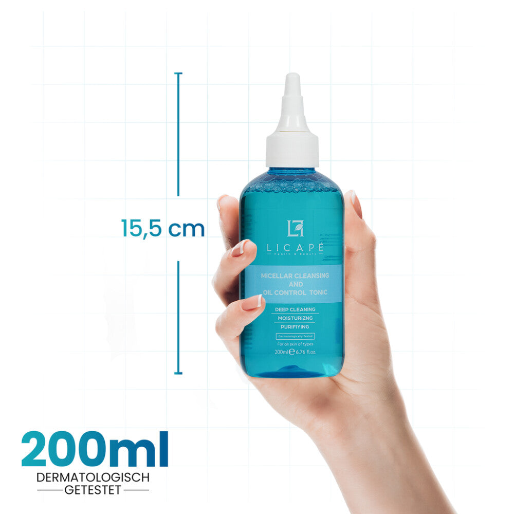 Licape | Toner Gesicht | 200 ml | Gesichtswasser für porentiefe Reinigung