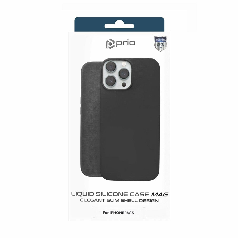 prio Silikonschutzhülle MAG für iPhone 14/13 schwarz