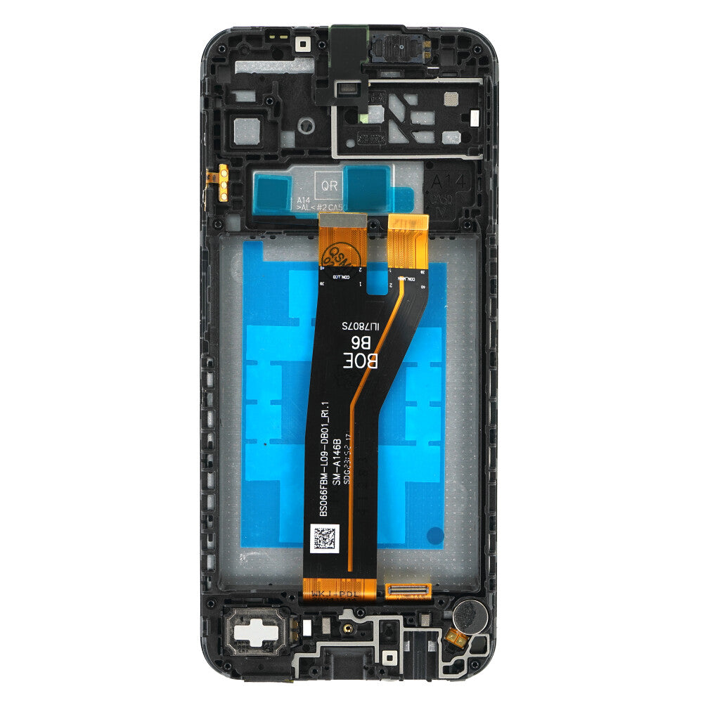 Display + Rahmen + Kleinteile (Kleber, Flex, Lautsprecher, Vibrator) SM-A146B Galaxy A14 5G (EU) schwarz