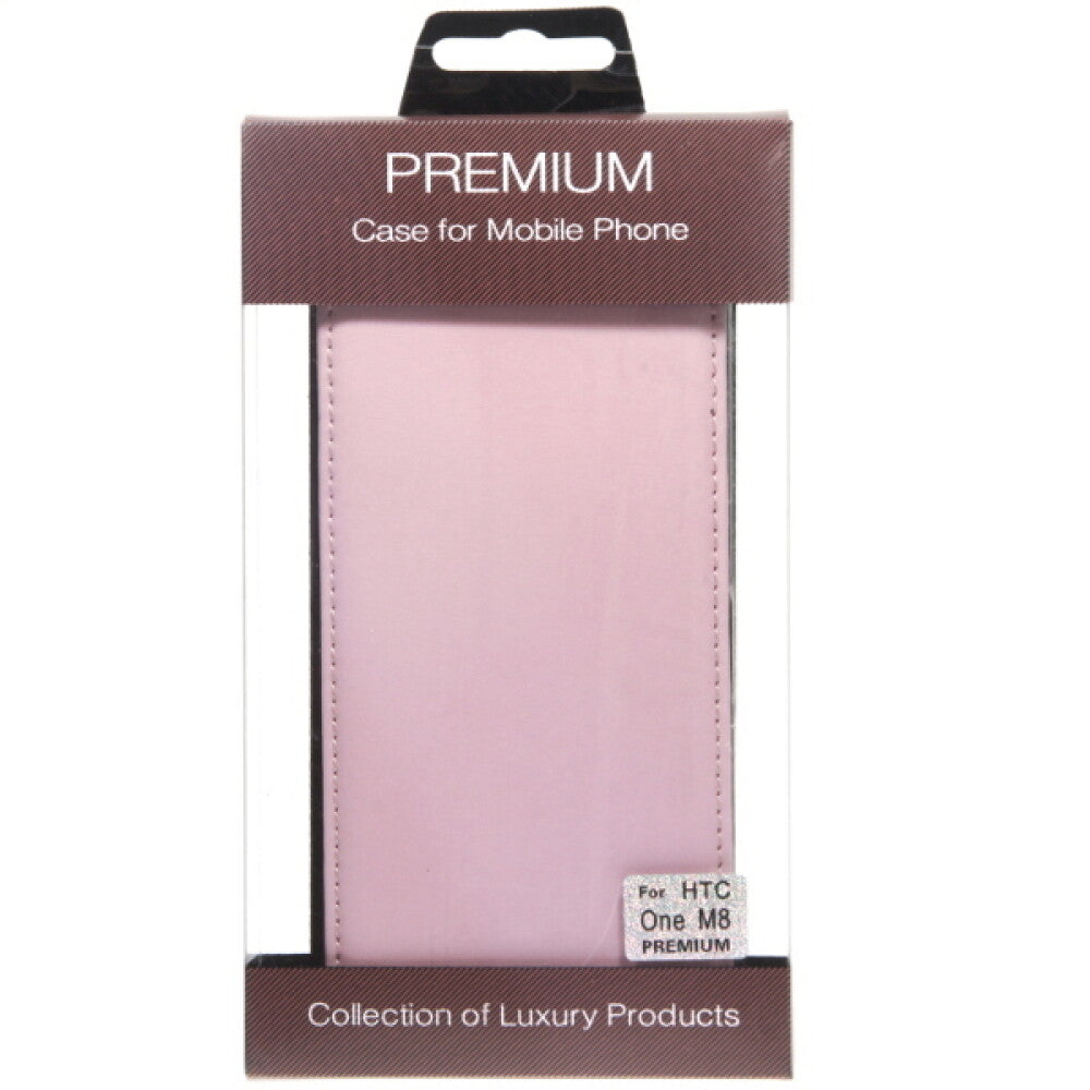 Slim Leder Flip Handyhülle für HTC One M8 pink
