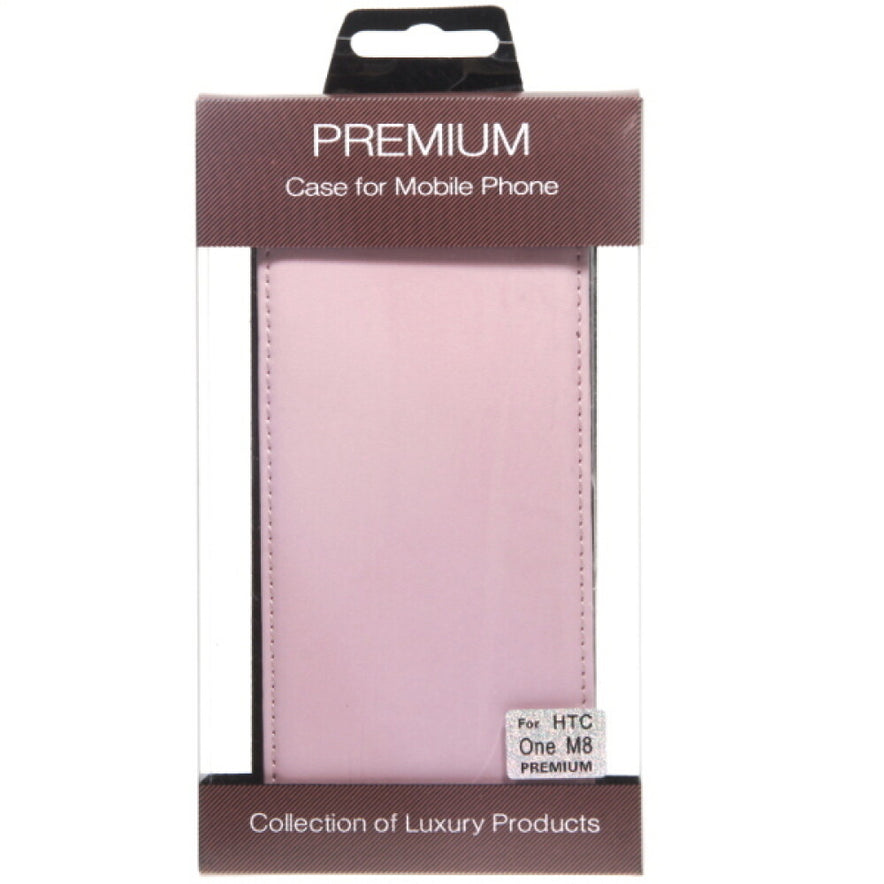 Slim Leder Flip Handyhülle für HTC One M8 pink