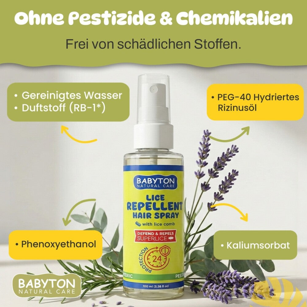 Babyton Läuseabwehr-Haarspray & Kamm