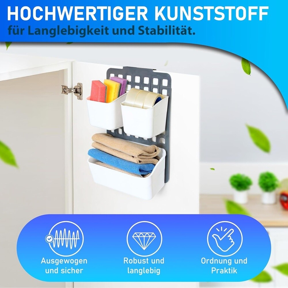 Hängende Aufbewahrungstasche, Organizer, Plastik, Weiß