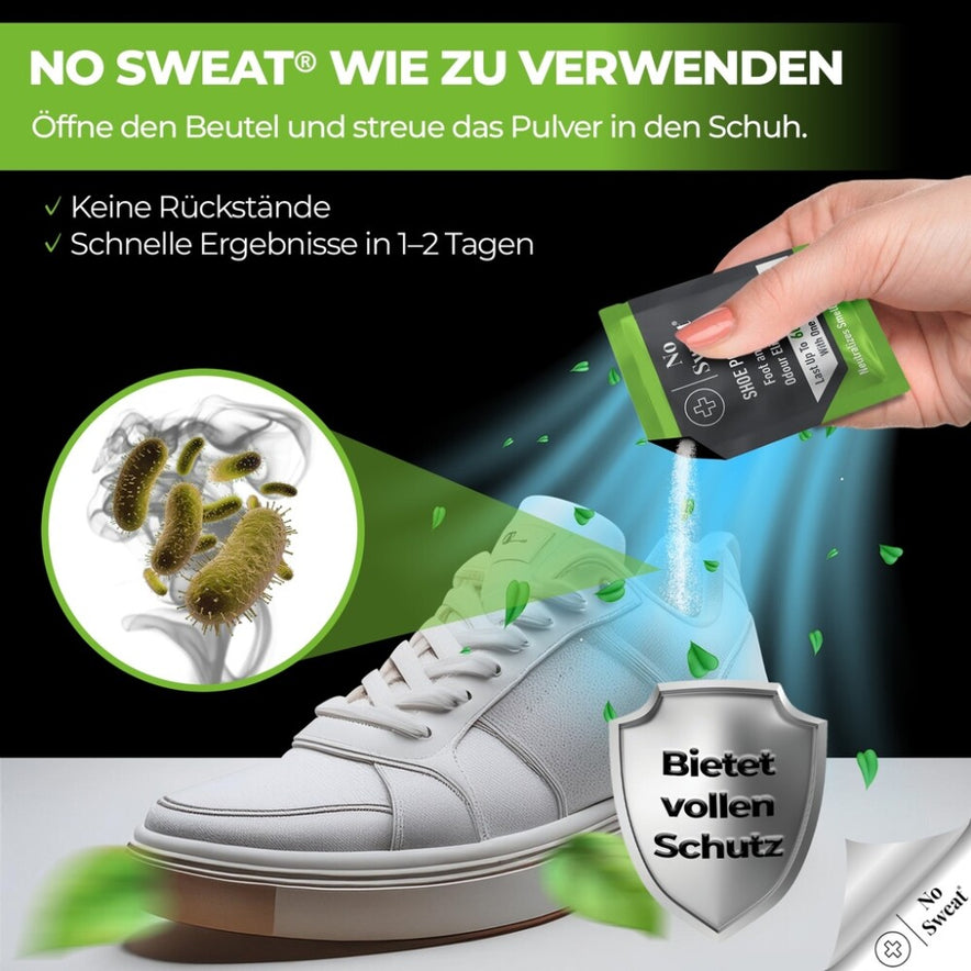 No Sweat Foot and Shoe Powder Foot Odor Remover and Eliminator (1 Pack–10 Pcs)