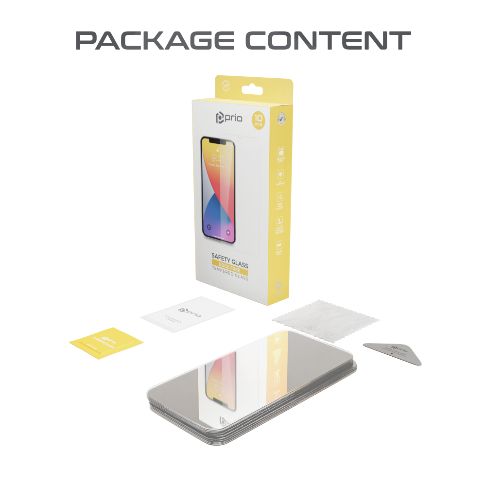 prio 10x Displayschutzfolie aus gehärtetem Glas für iPhone 15 Plus/15 Pro Max klar