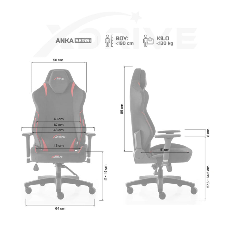 xDrive Gaming Stuhl für Profis, Ergonomischer Bürostuhl, 150 KG Tragfähigkeit