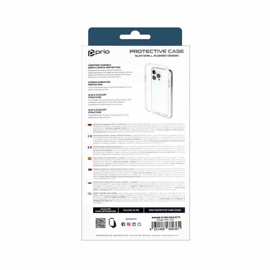 prio Schutzhülle für iPhone 13 Pro Max transparent