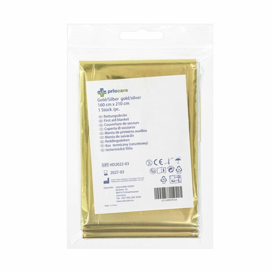 Rettungsdecke Notfalldecke Isolationsdecke 160x210 cm Gold Silber LL2021072218