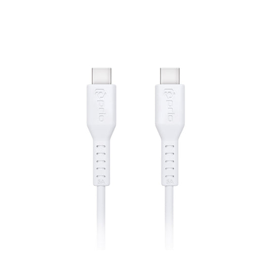 prio High-Speed Charge & Sync USB C zu USB C Kabel 5A 1,2m weiß