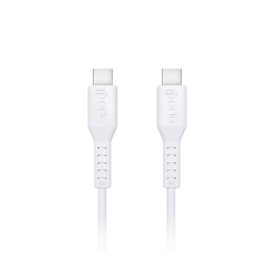 prio High-Speed Charge & Sync USB C zu USB C Kabel 5A 1,2m weiß