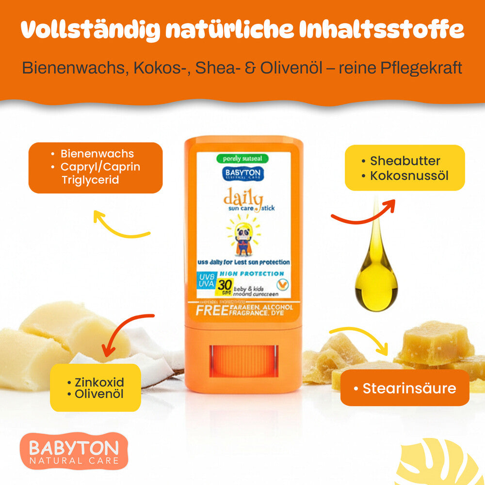 Babyton Kids Natürlicher Sonnenschutzstift für den täglichen Gebrauch LSF 30 20 g