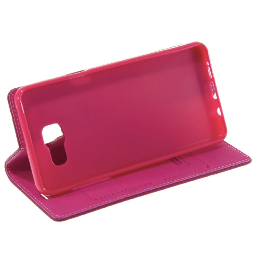 Book Case Handyhülle für Samsung Galaxy A5 2016 Pink Schutz Tasche
