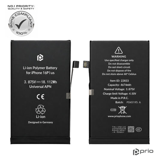 prio Akku für iPhone 16 Plus (Universal APN)