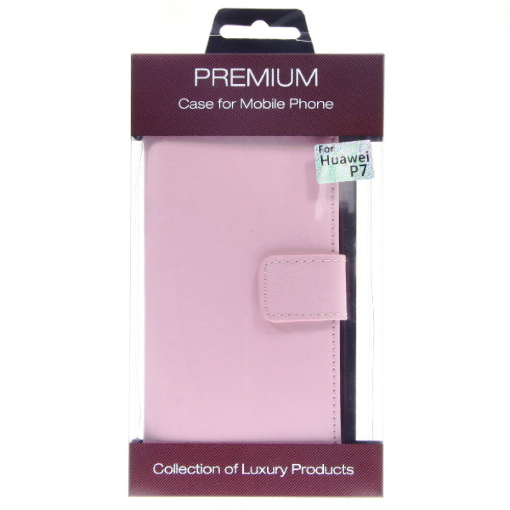 Lederhülle Handyhülle für Huawei P7 Rosa 4250710554003