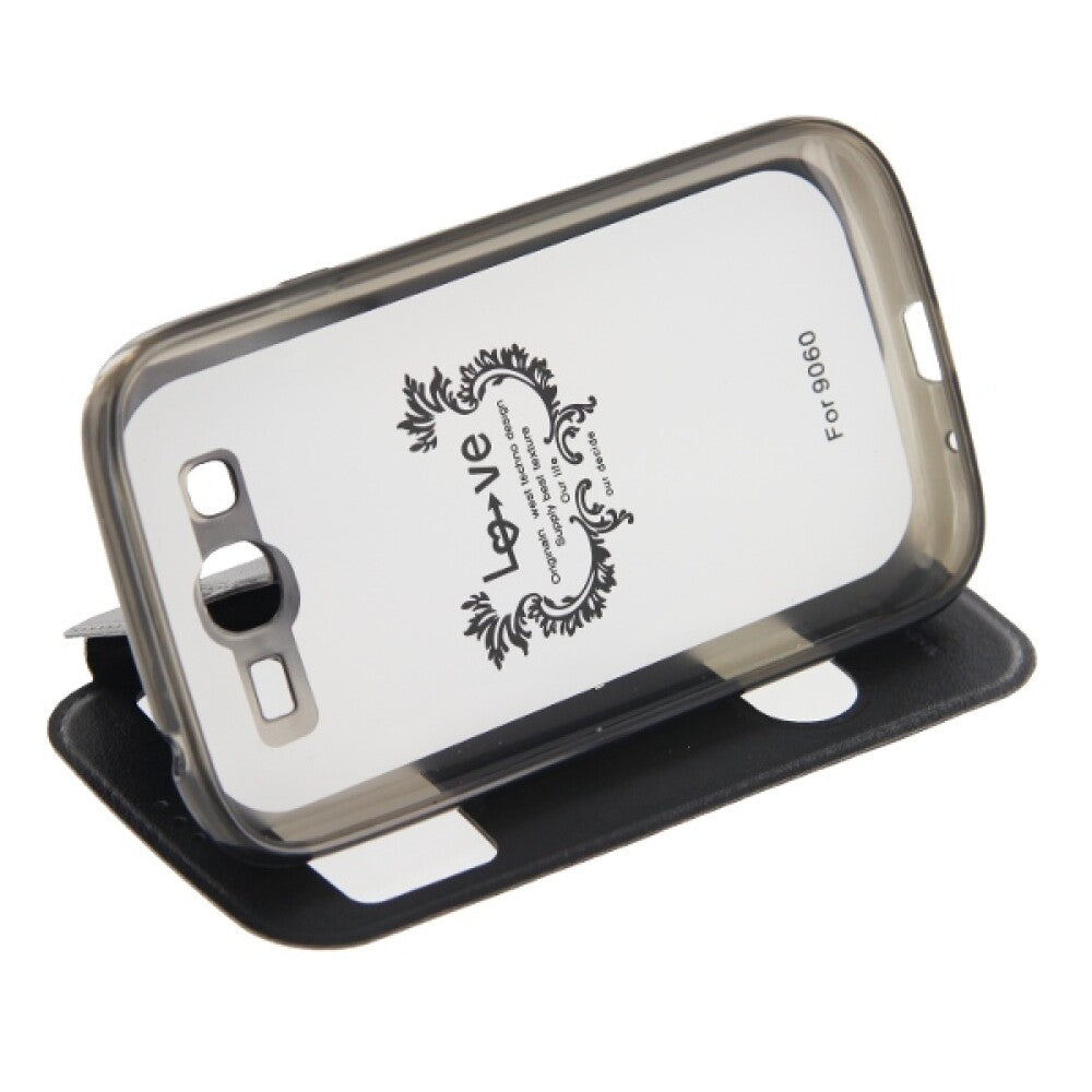 Flip Cover Handyhülle für Samsung I9060 Grand Neo Schwarz