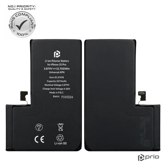 prio Akku für iPhone 15 Pro (Universal APN)