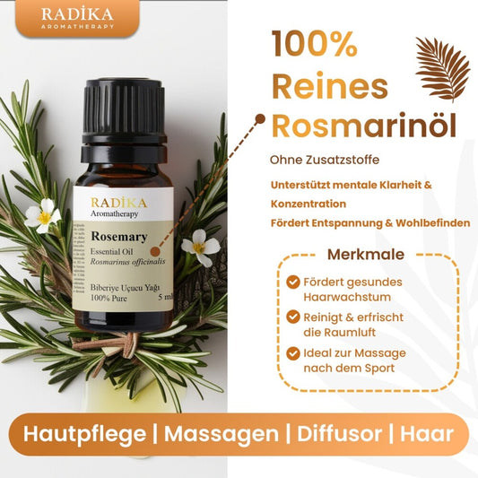 Rosmarinöl, ätherisches Öl, 100% Rein, BIO, natürlich, 10 ml