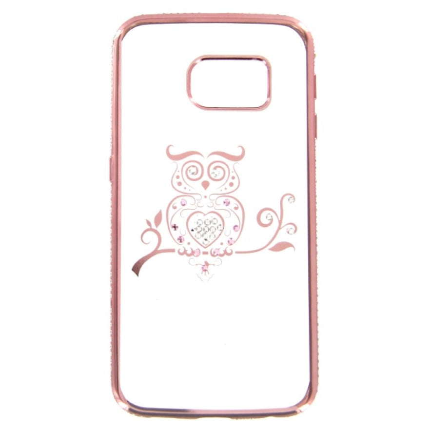 TPU Handyhülle für Samsung S6 Edge Eule rosegold Schutz Tasche
