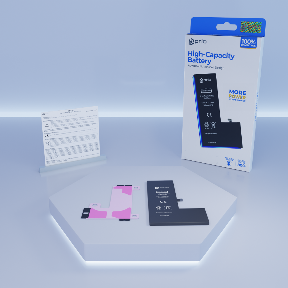 prio Hochleistungsakku für iPhone XS Max (3750 mAh) - Universeller APN -