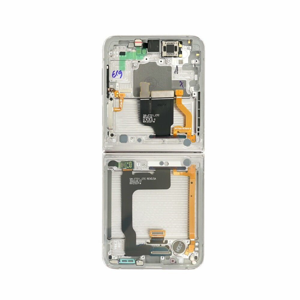 Original Samsung Display + Rahmen für Galaxy Z Flip4 5G Silber GH82-29440F
