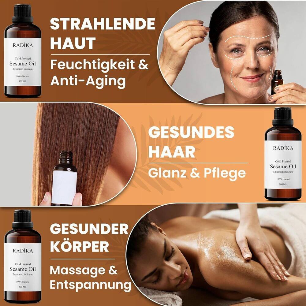 Sesamöl, Kaltgepresst, 100% Rein, BIO, natürlich, 100 ml