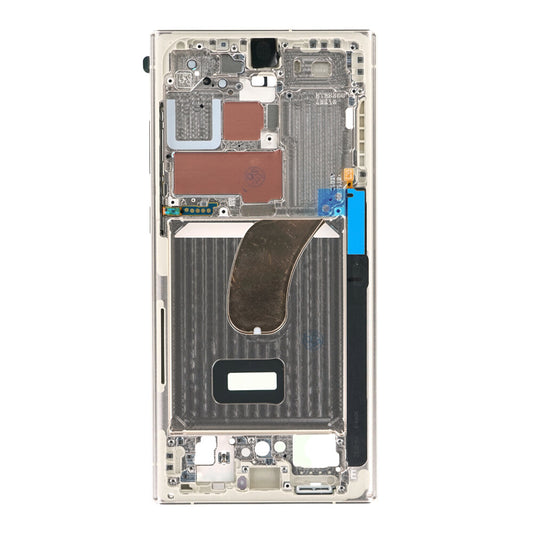 Original Mittelrahmen für Samsung Galaxy S23 Ultra Creme GH96-15833B