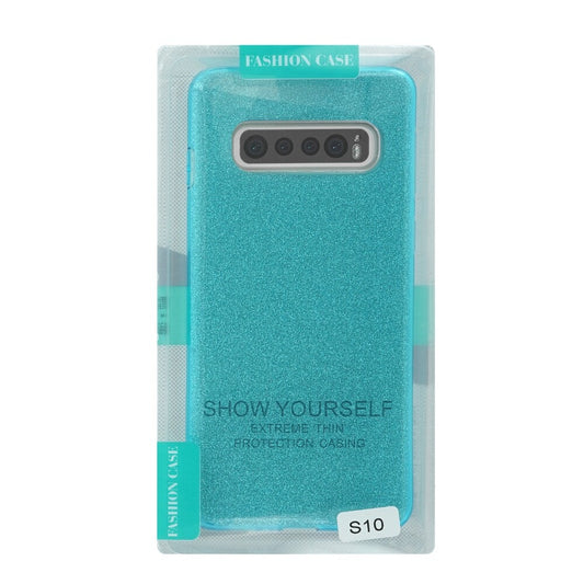 Silikon Handyhülle für Samsung Galaxy S10 Türkis Glitzer cnt1302