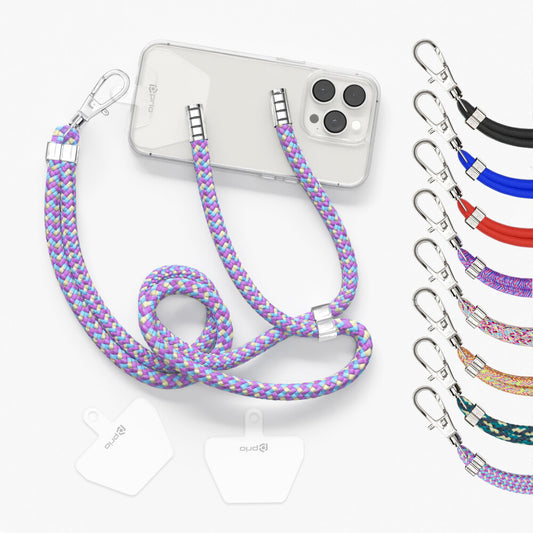 prio Universelles Handy-Umhängeband 0,7 m lila+blau+gelb