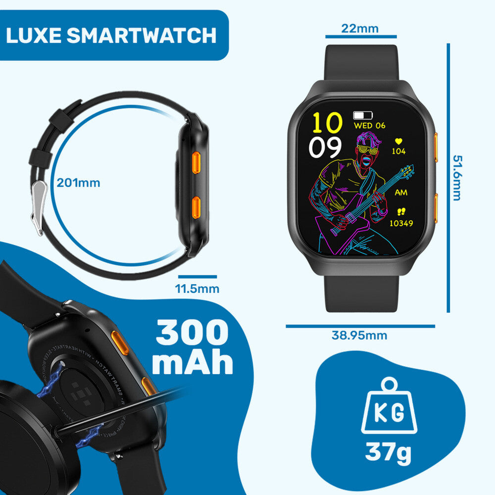 UFUZON Smartwatch Herren/Damen - Schwarz