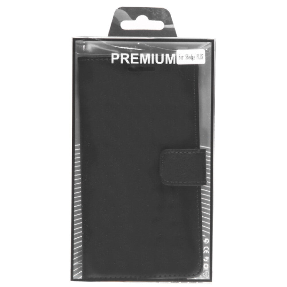 Leder Handyhülle für Samsung Galaxy S6 Edge Plus Schwarz 4250710564811