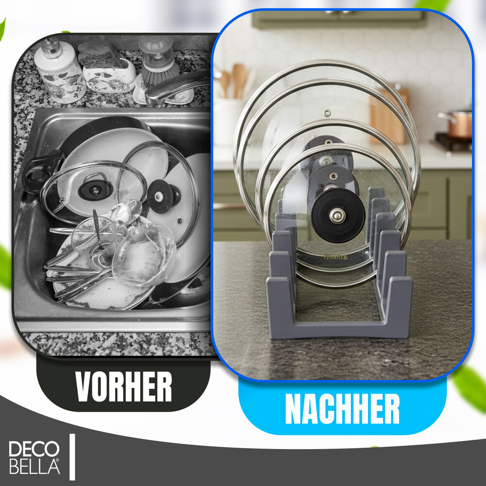 Topfdeckel-Organizer / Topfdeckelhalter / Pfannenhalter mit 6 Fächern – Aufbewahrung für die Schublade