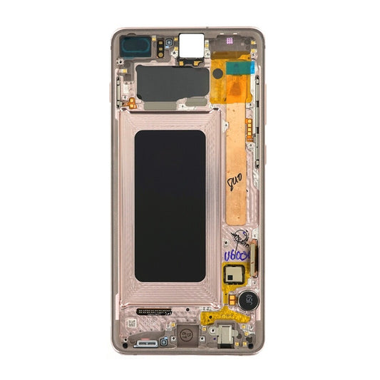 Original Display Samsung Galaxy S10+ G975F LCD + Rahmen ceramic weiß GH82-18849J