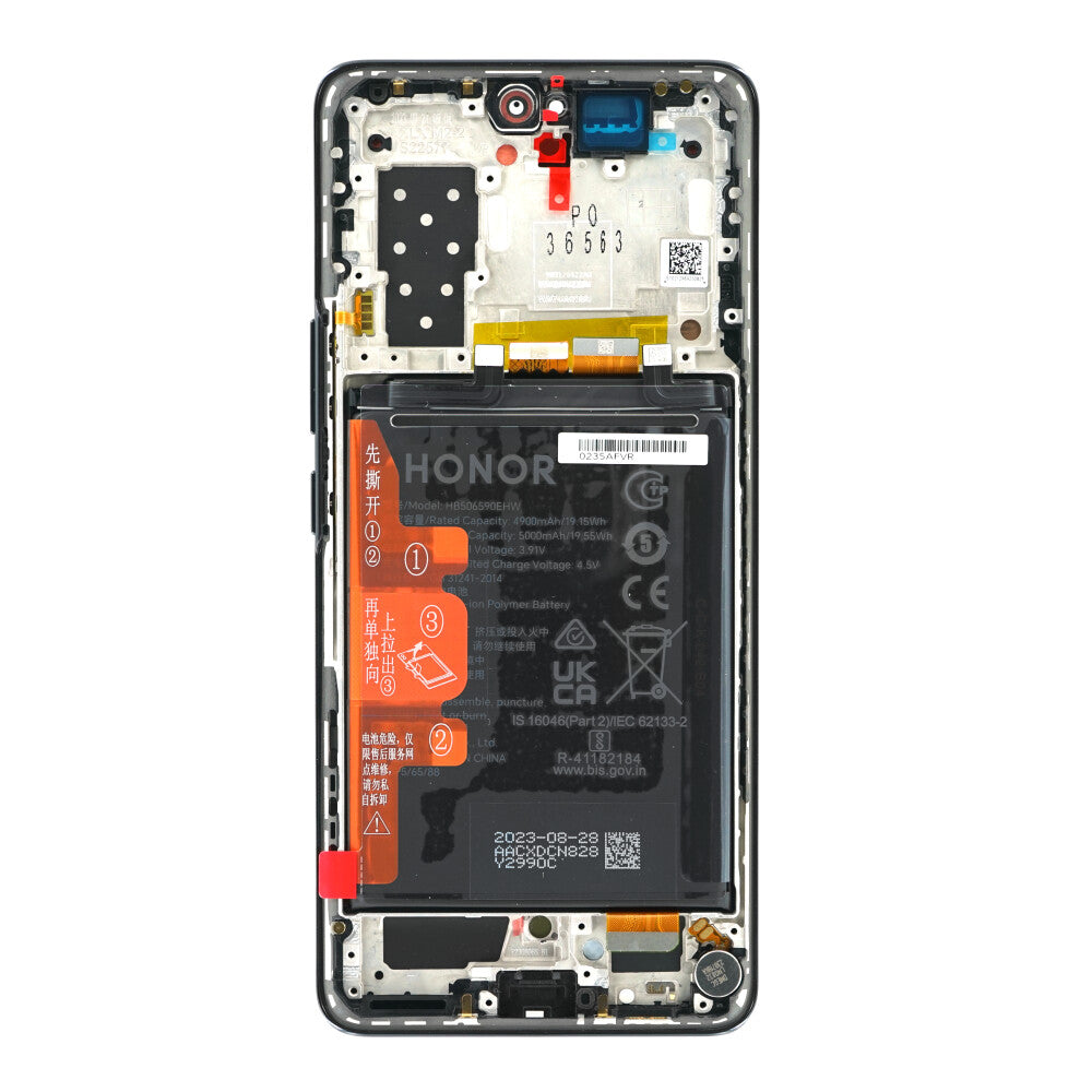 Original Display für Honor 90 Pro 0235AFVR LCD Mit Akku Midnight Black
