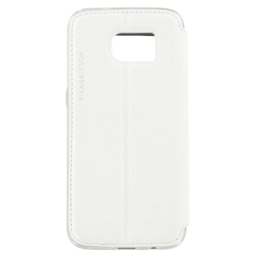 Original Magnet Flip Handyhülle für Samsung S7 Edge Weiß Schutzhülle Tasche