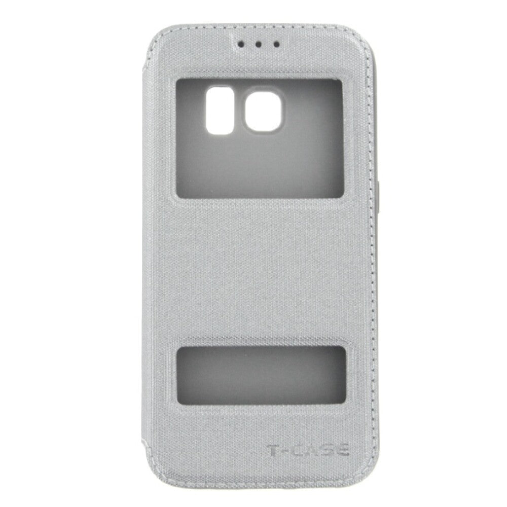 Lux Magnet Flip Handyhülle für Samsung Galaxy S7 grau Schutz Tasche