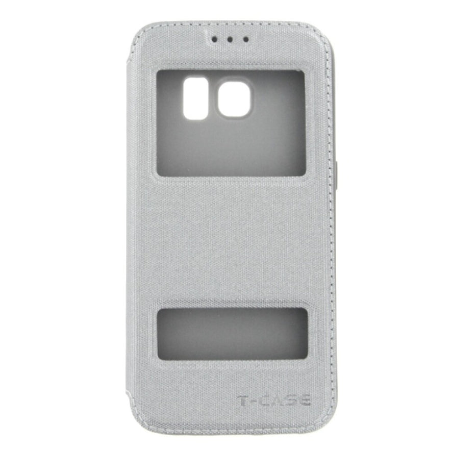 Lux Magnet Flip Handyhülle für Samsung Galaxy S7 grau Schutz Tasche