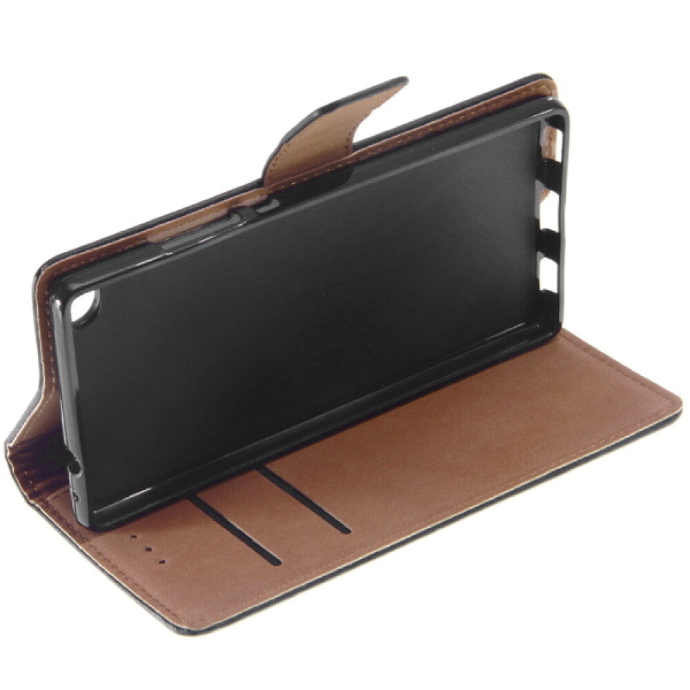 Book Case Handyhülle für Huawei P8 Schwarz 4250710564330