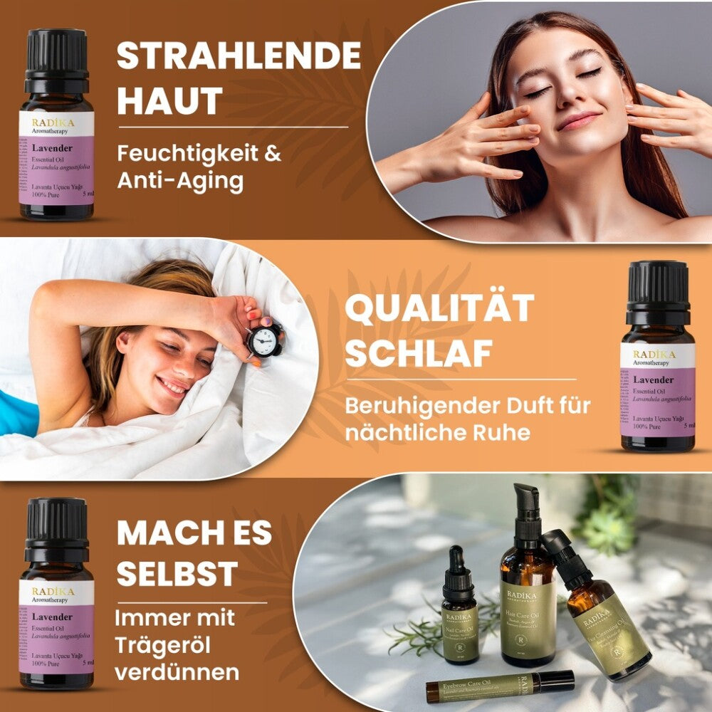 Lavendelöl, ätherisches Öl, 100% Rein, BIO, natürlich, 10 ml