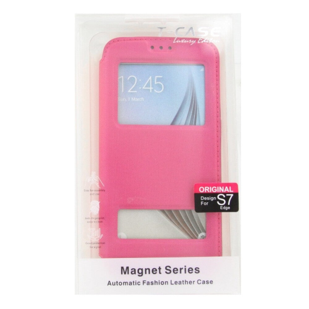 Original Magnet Flip Handyhülle für Samsung Galaxy S7 Edge Pink