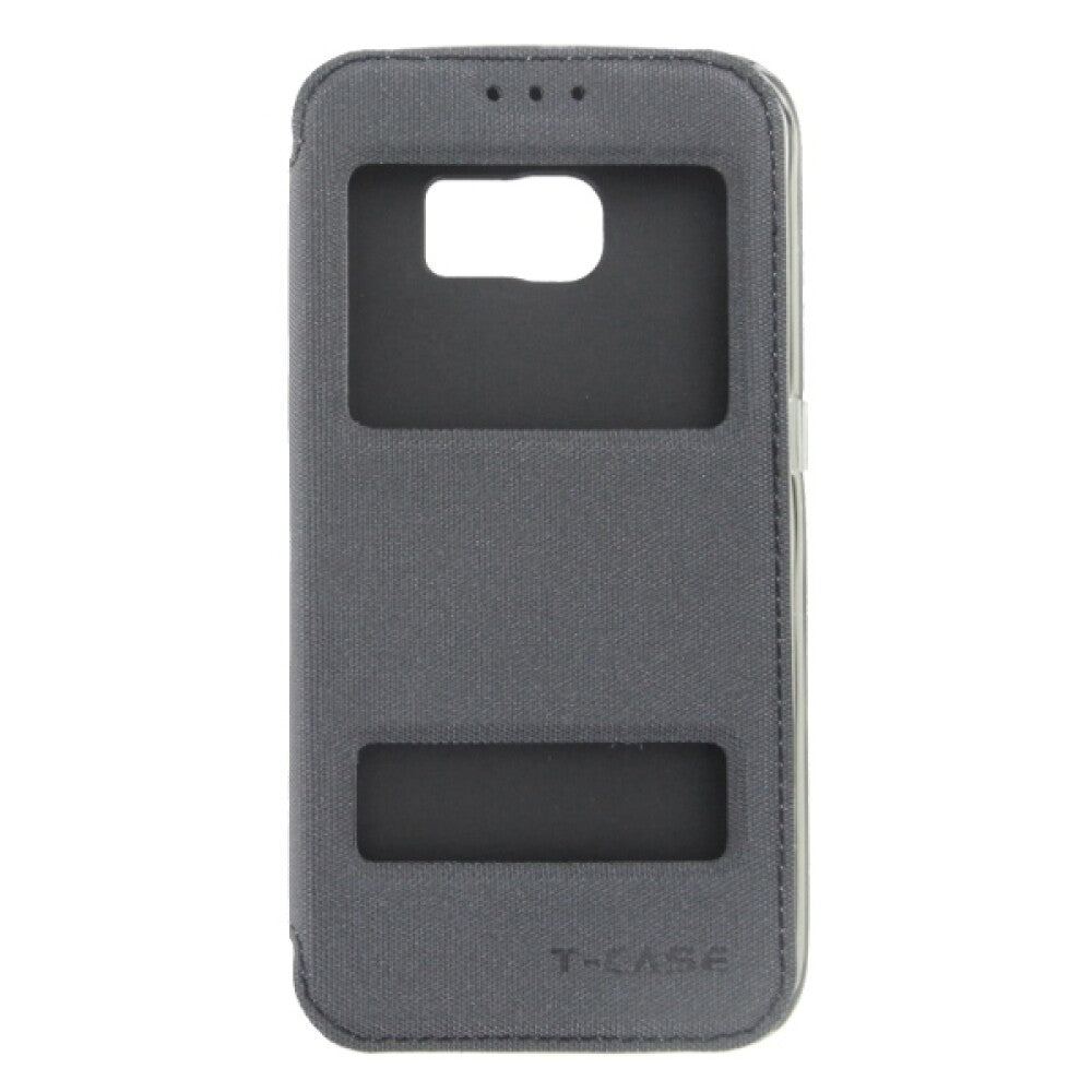 Lux Magnet Flip Handyhülle für Samsung S6 Edge Schwarz