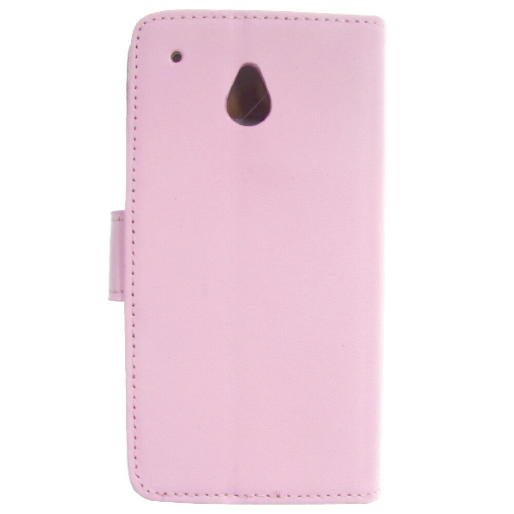 Book Case Handyhülle für HTC M4 Mini Rosa Leder 4250710542529