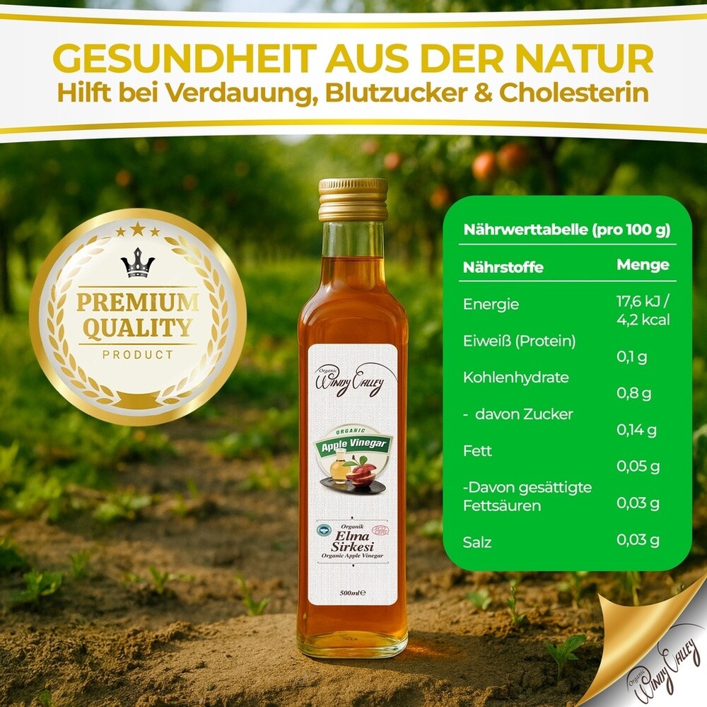 BIO Apfelessig, Bio-Apfel/Essig, ECOCERT Certification, 500ml