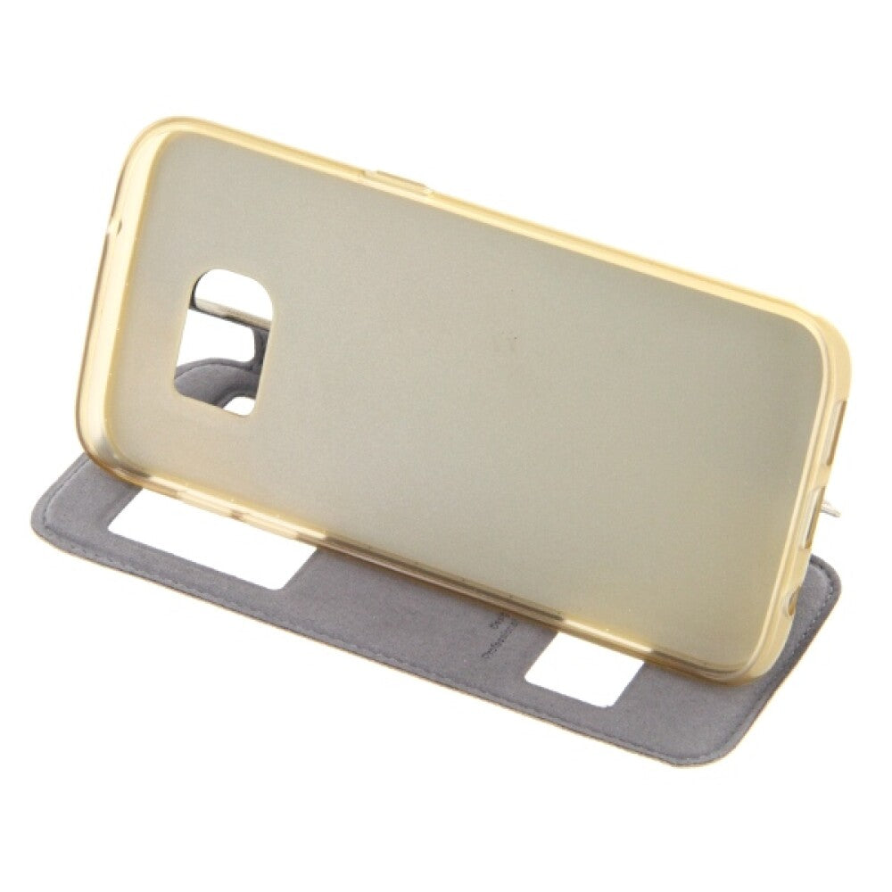 Original Magnet Flip Handyhülle für Samsung S7 Edge Gold