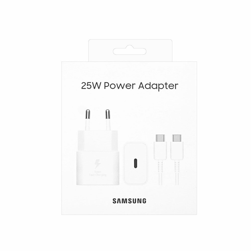 Original Samsung Schnellladegerät 25W USB-C Netzteil Kabel Weiß EP-T2510XWEGEU