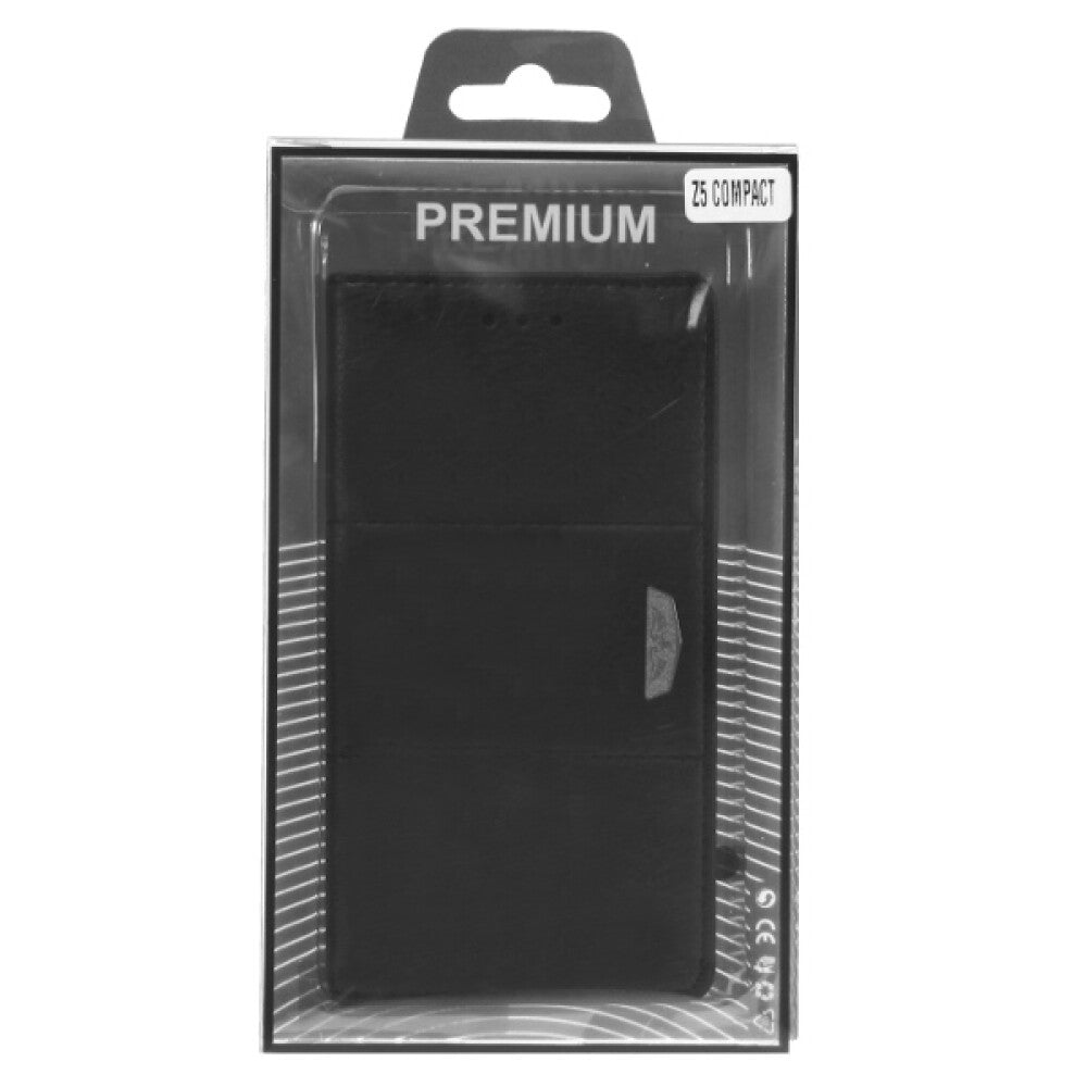 Book Case Handyhülle für Sony Xperia Z5 Compact Schwarz Schutz Tasche