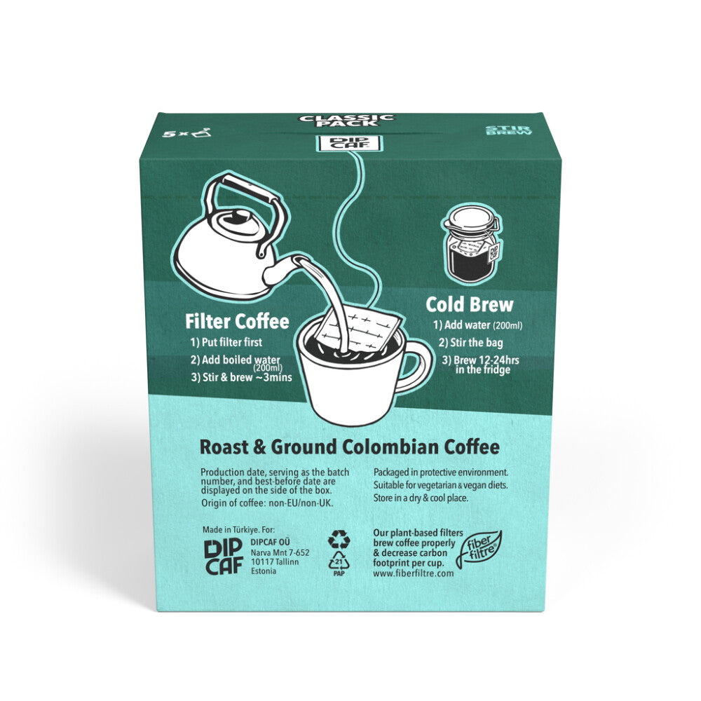 7 Stück Dipcaf Classic Box 5 Stück Kaffee